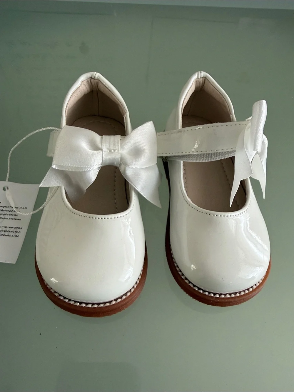 Girls White Shoes. Size 5 Months